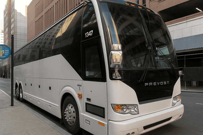 a Saginaw Charter Bus coach bus